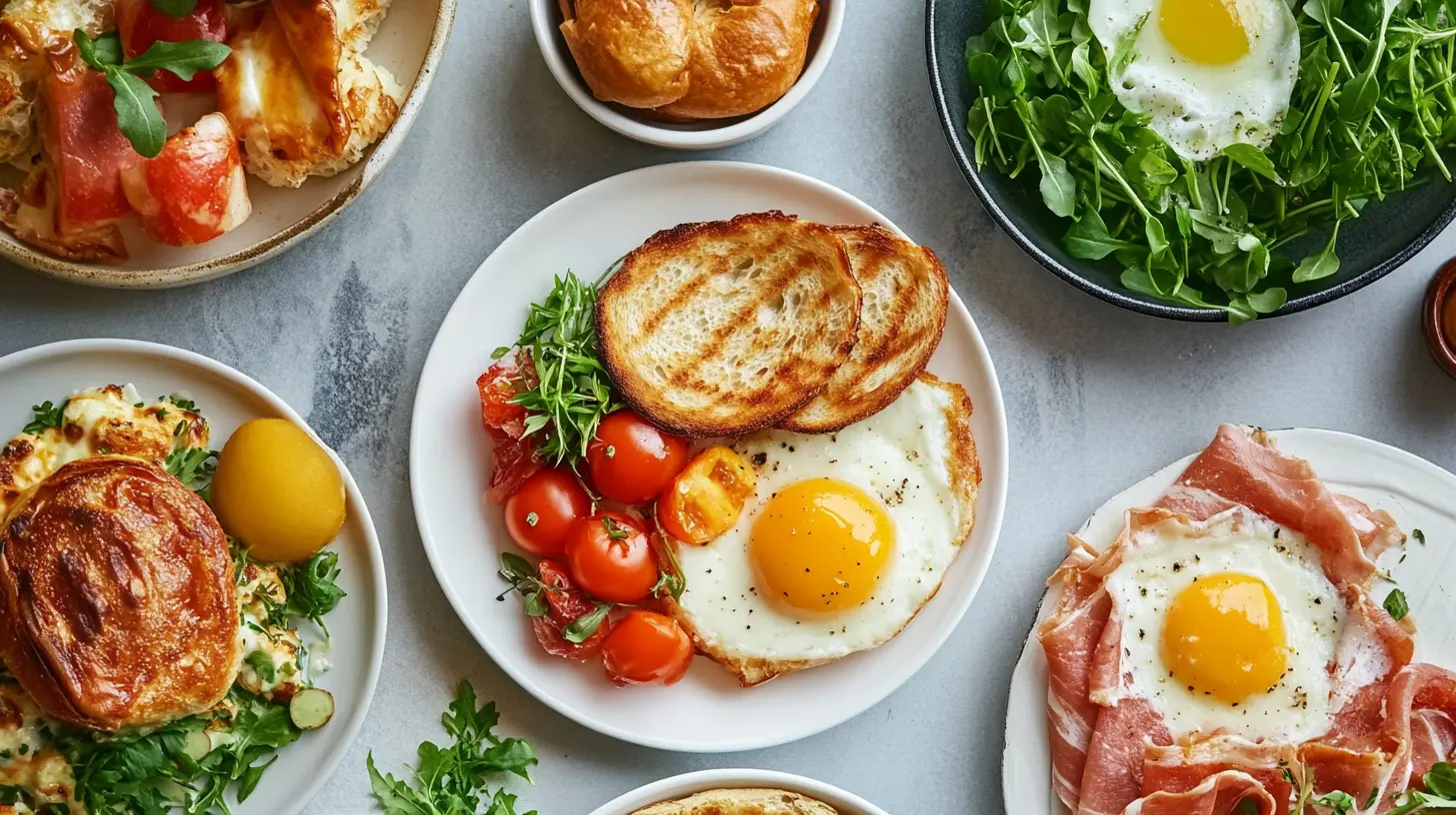 Classic French brunch dishes