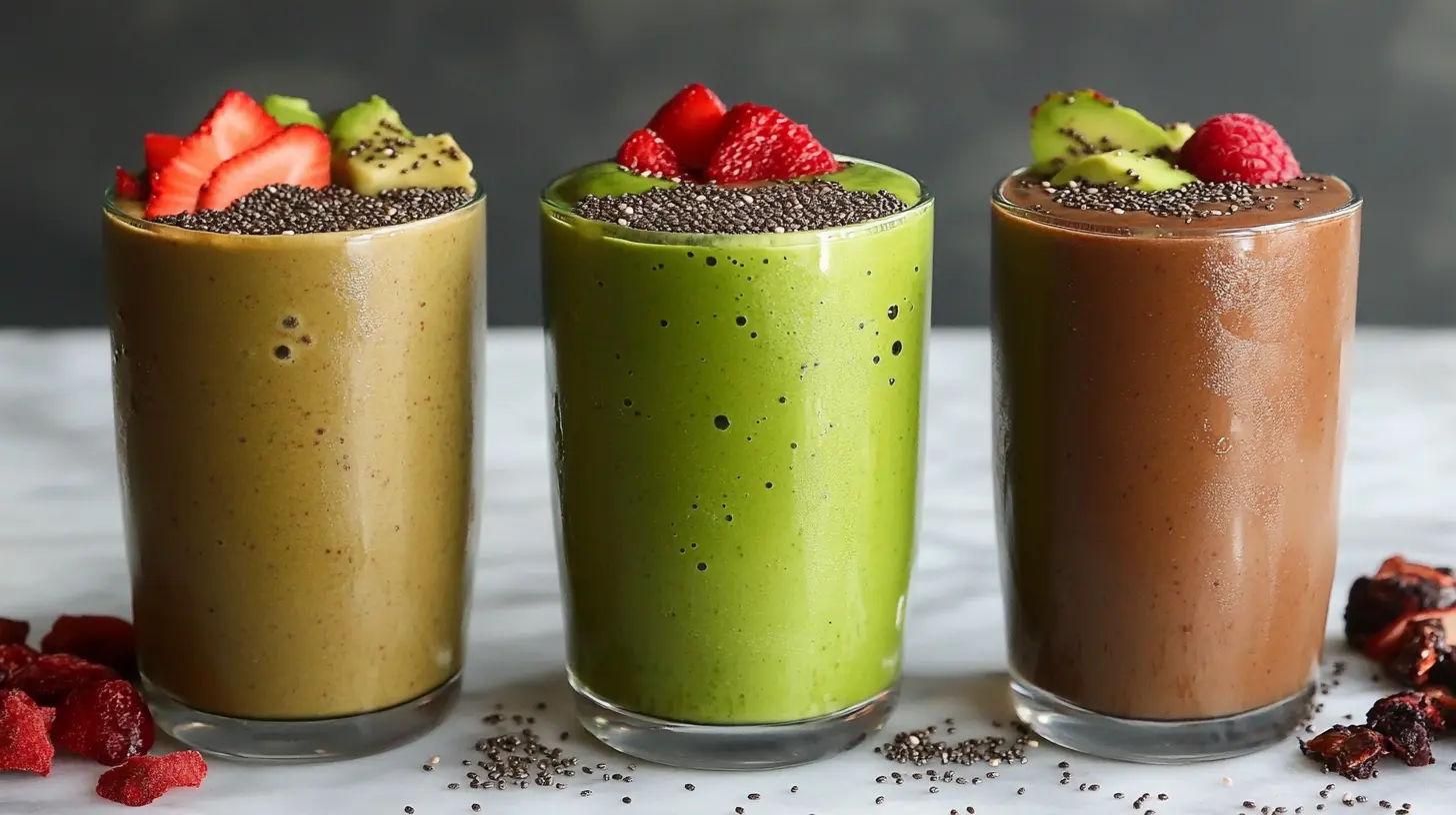 Collagen-boosting matcha smoothies with chia