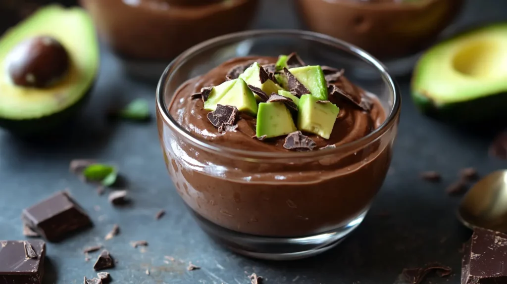 Vegan chocolate mousse with avocado