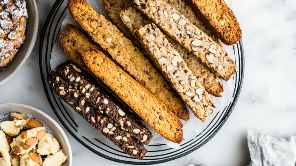 Brunch biscotti with almond flour for crunch