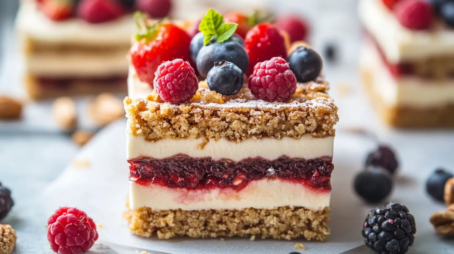 Brunch dessert bars with layered textures