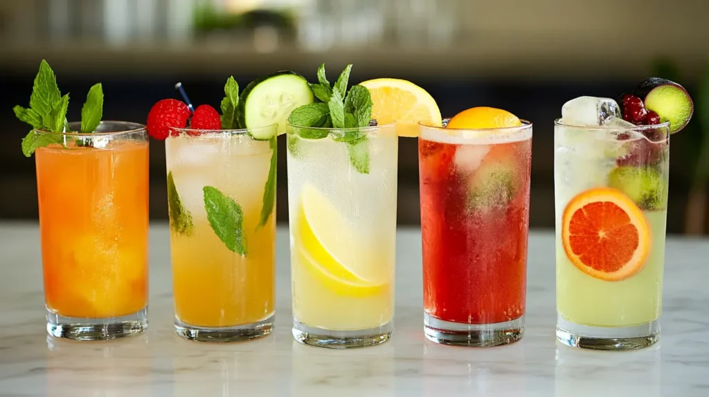 Brunch mocktails with infused sparkling water