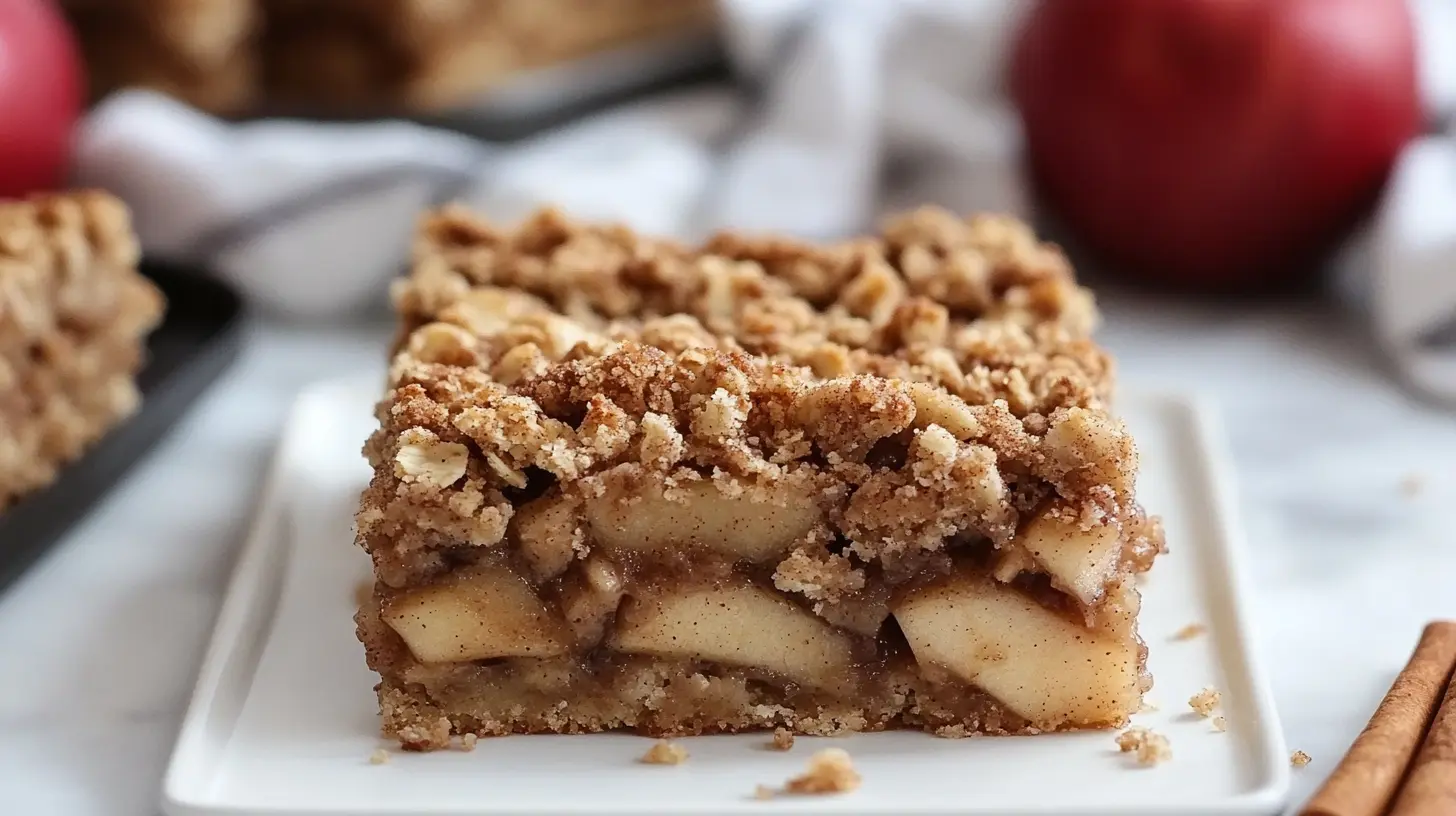 Cinnamon apple crumble bars for brunch dessert trays