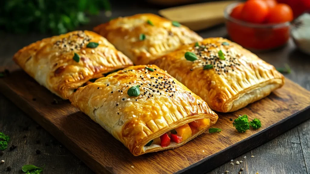 Flaky brunch turnovers with seasonal vegetables