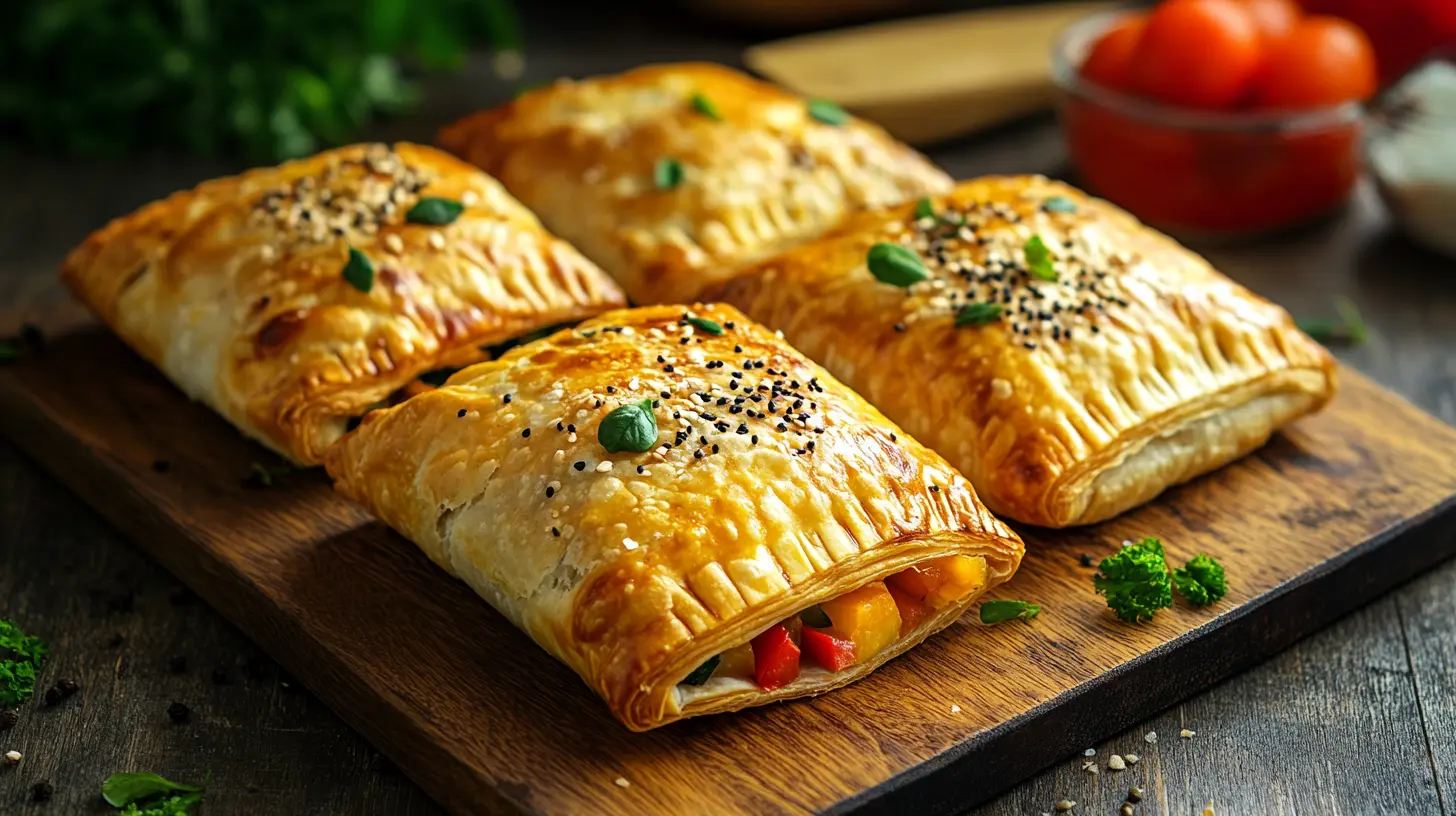 Flaky brunch turnovers with seasonal vegetables