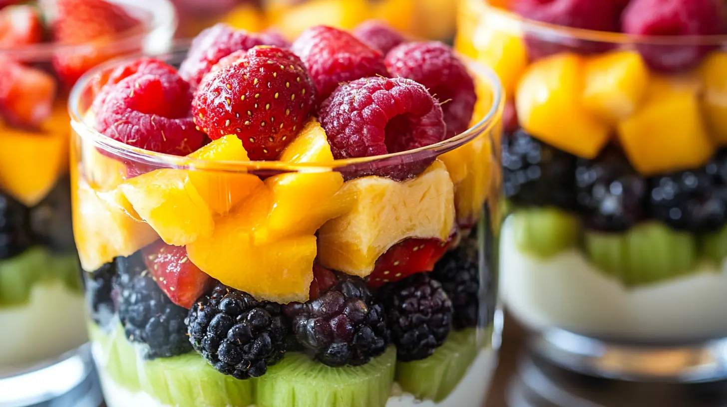 Layered fruit parfaits for brunch