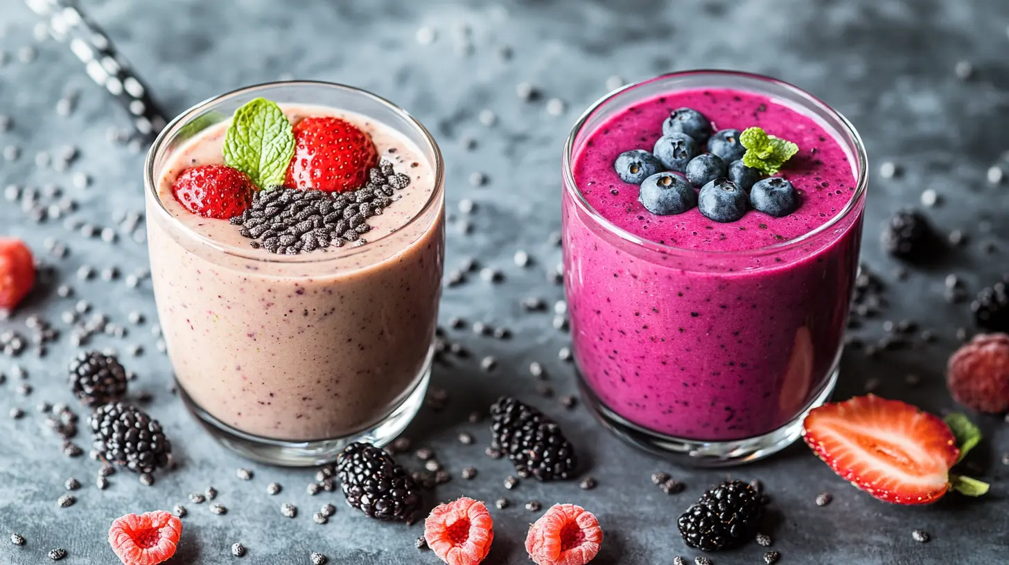 Low-sugar brunch smoothies with superfoods