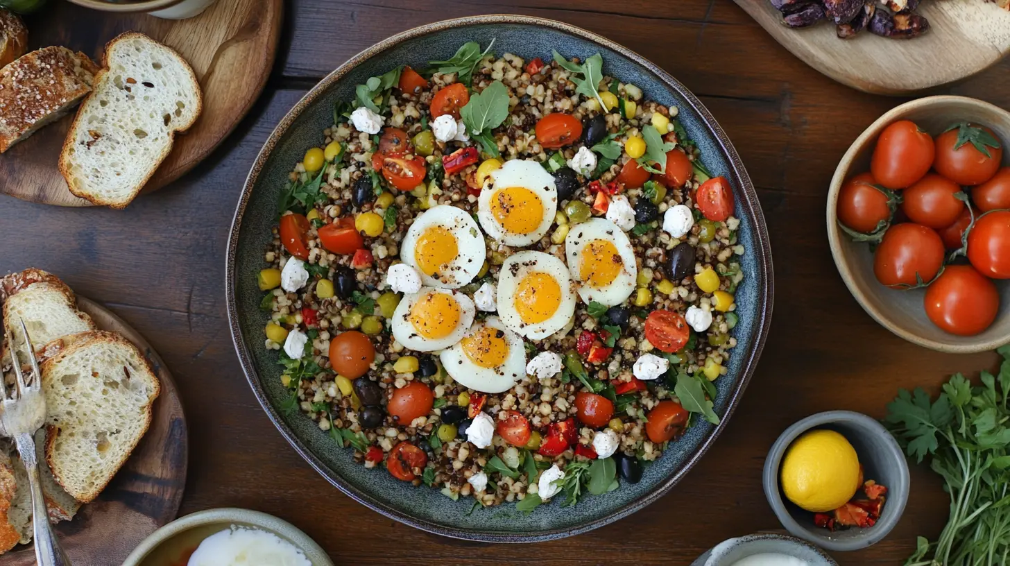 Mediterranean-inspired brunch grain salads