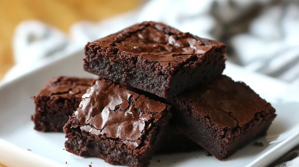 Rich dark chocolate brownies for brunch