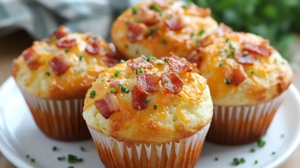 Savory bacon and cheese brunch muffins