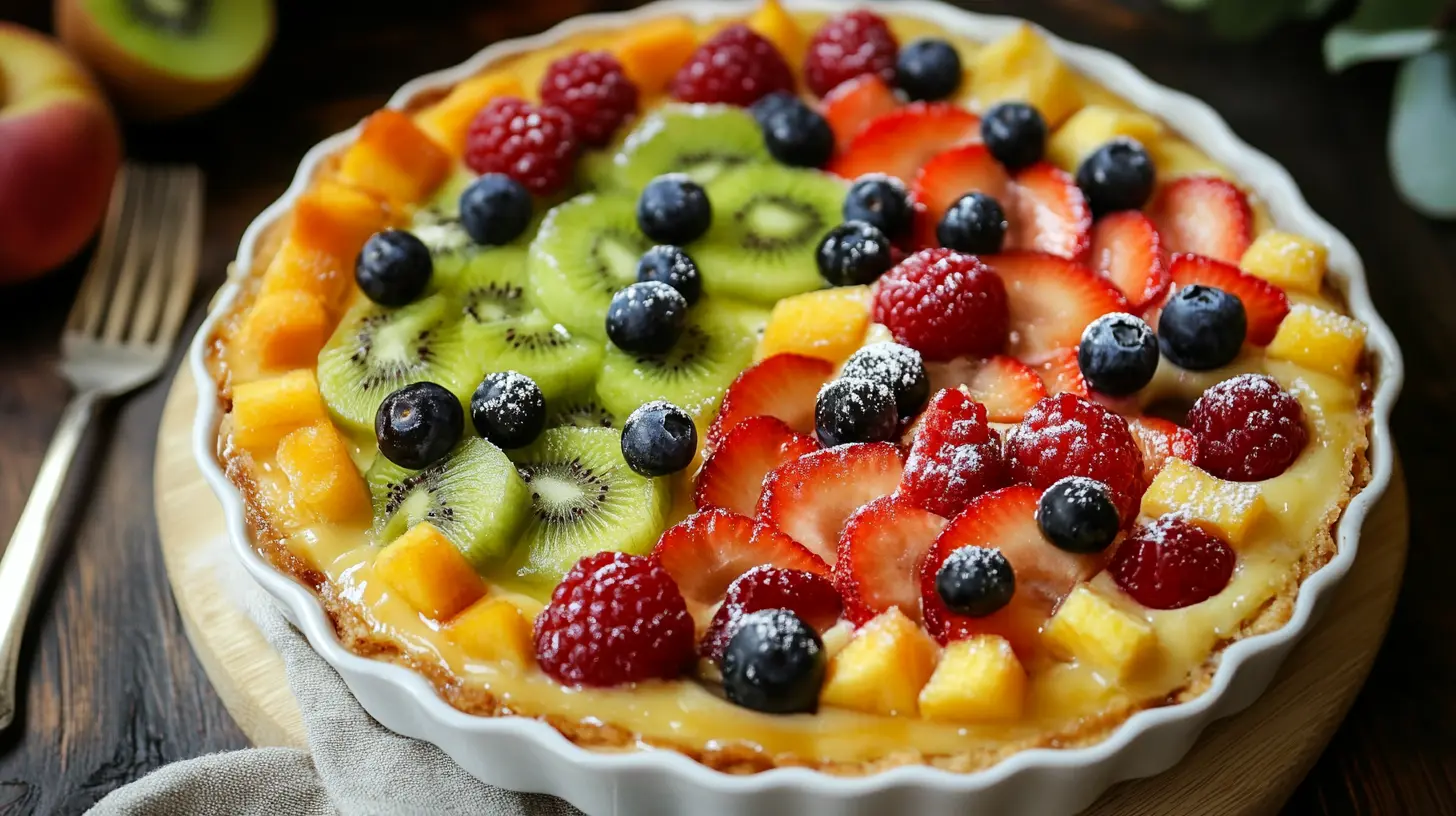 Seasonal fruit clafoutis brunch dessert