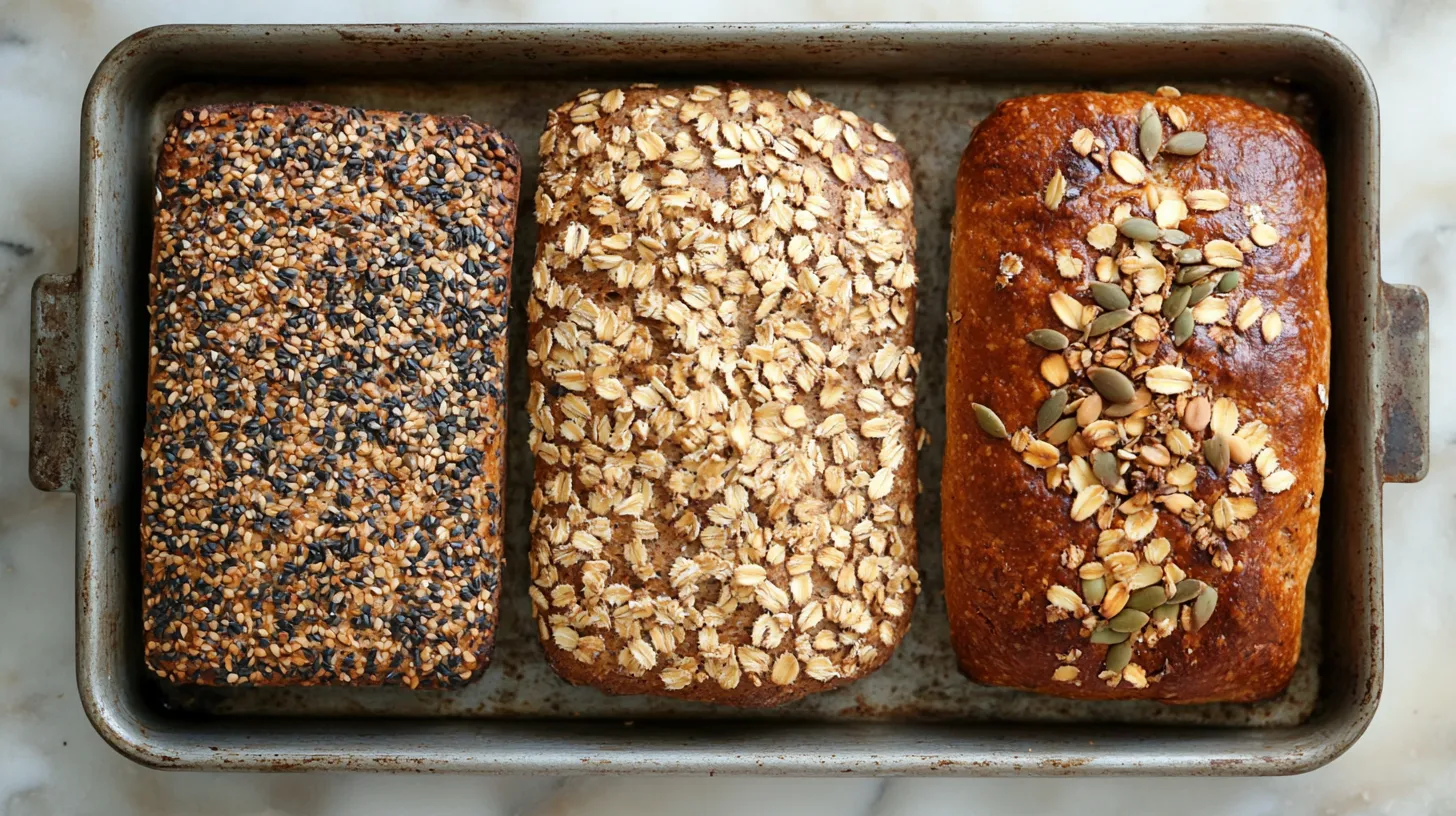 Seeded whole-grain loaves for a rustic brunch