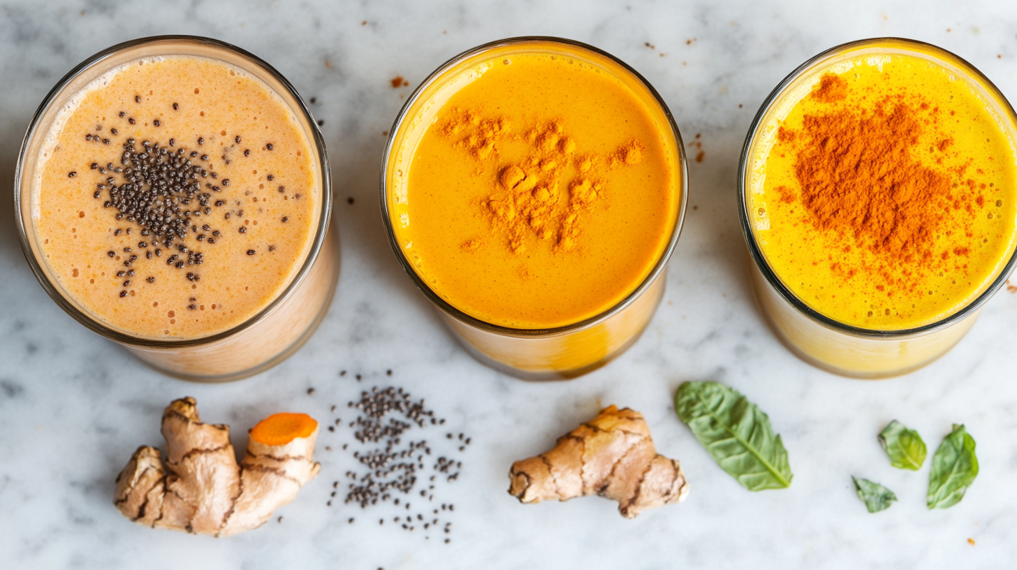 Turmeric smoothies for anti-inflammatory brunch