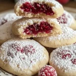 Raspberry-Filled Almond Snow Cookies