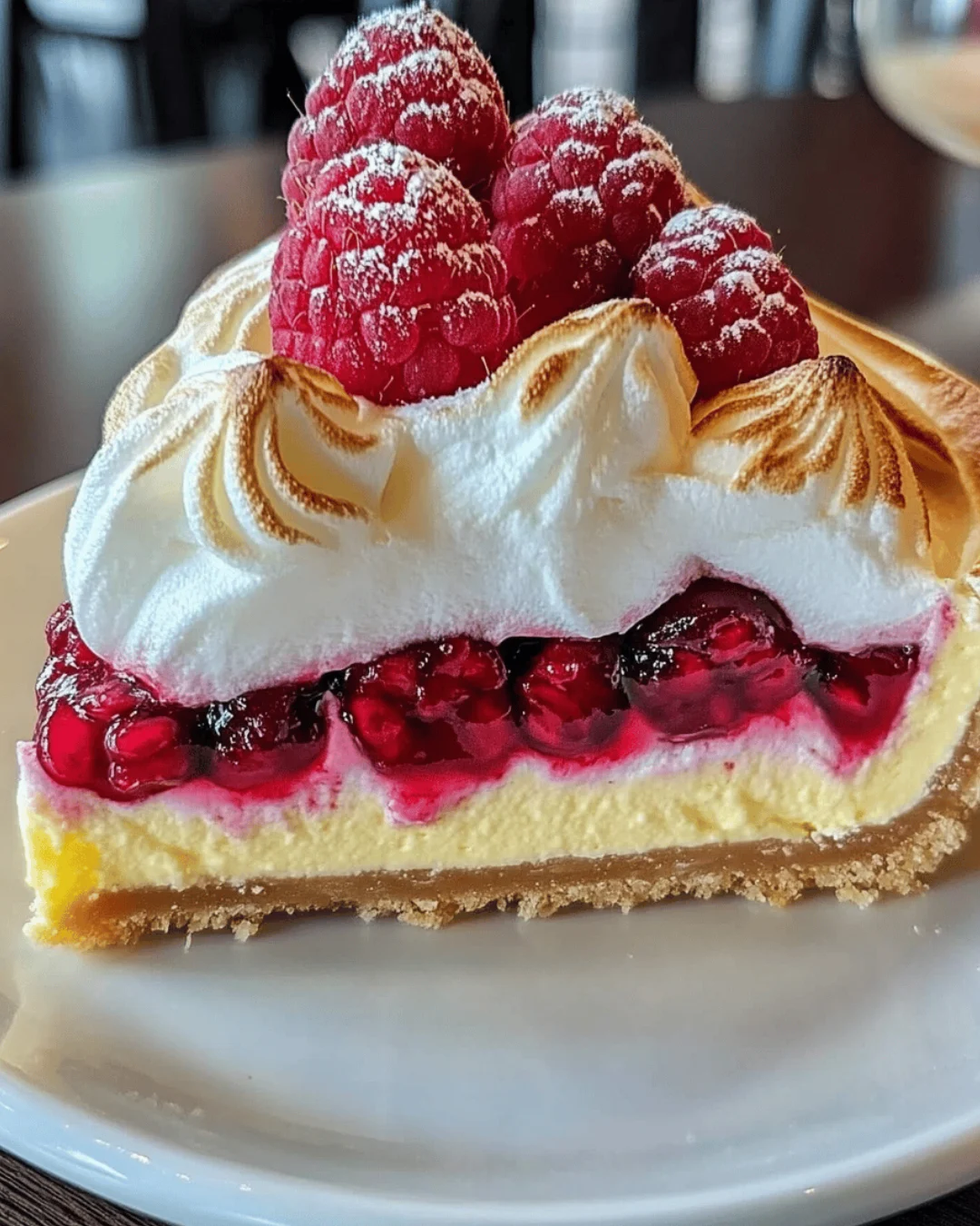 HEAVENLY LEMON RASPBERRY MERINGUE CHEESECAKE