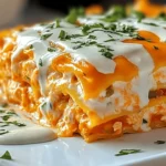 CHEESY BUFFALO CHICKEN LASAGNA WITH RANCH DRIZZLE