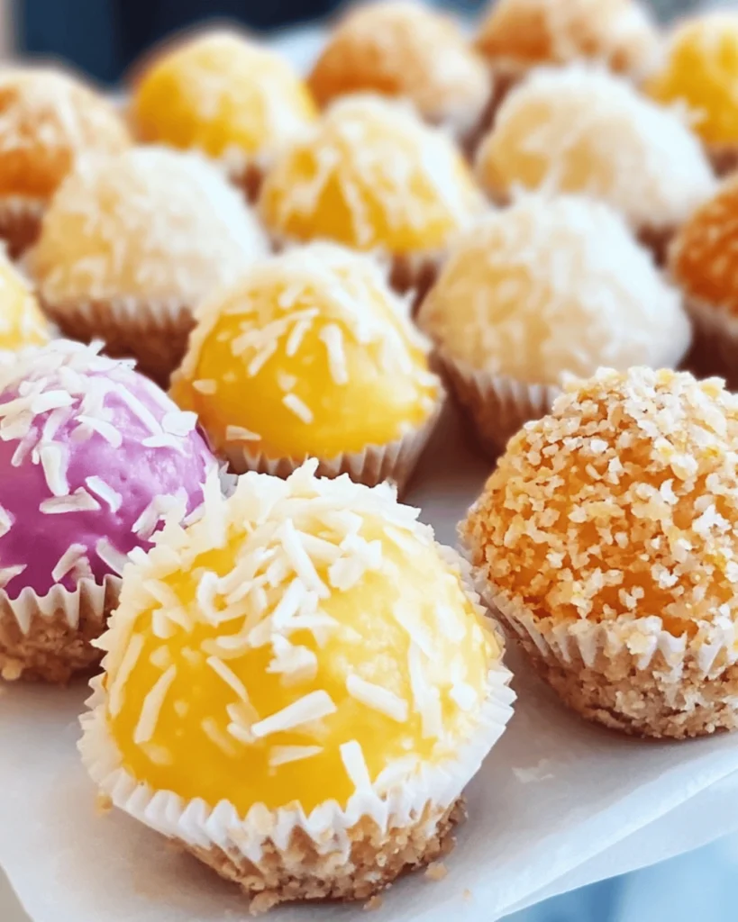 TROPICAL COCONUT MACAROON TRUFFLES WITH LEMON ZEST