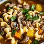 HEARTY MUSHROOM & WAGYU BEEF NOODLE SOUP