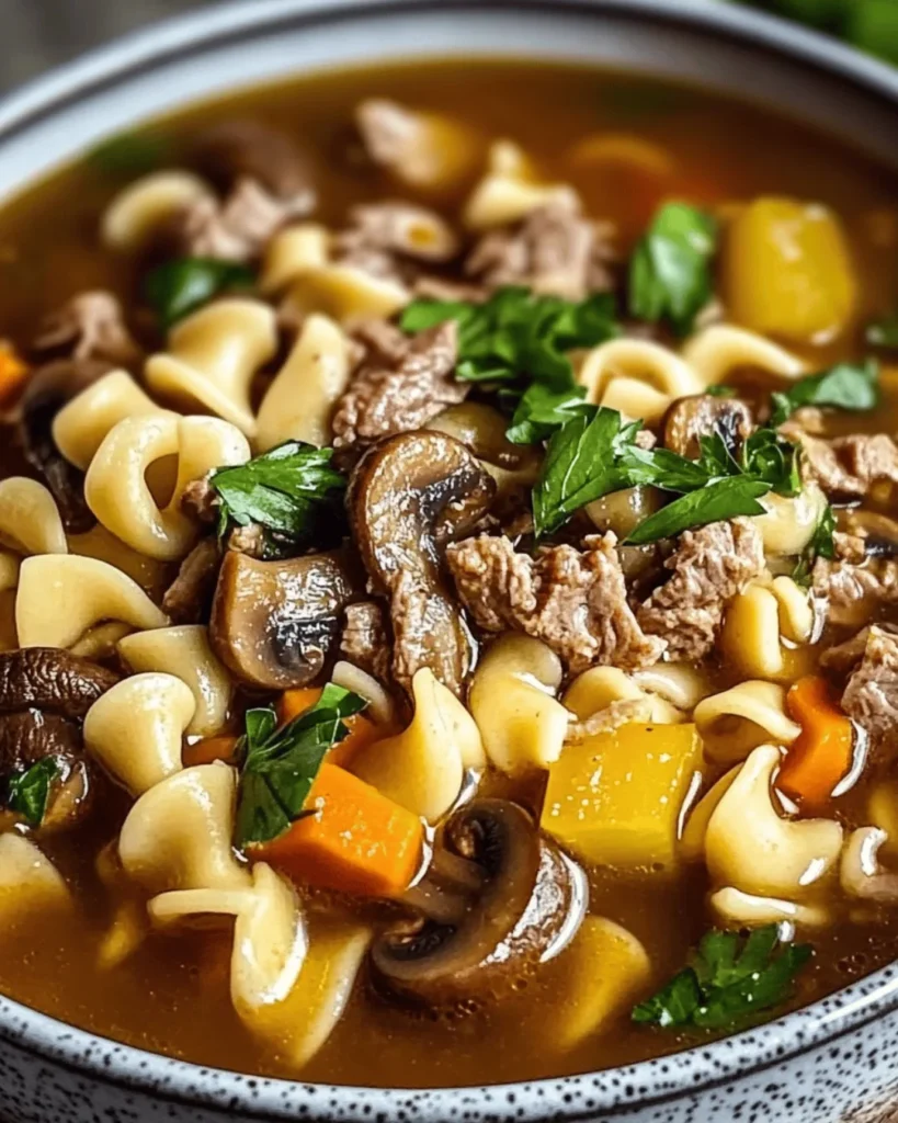 HEARTY MUSHROOM & WAGYU BEEF NOODLE SOUP