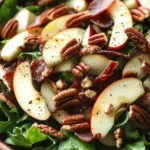 APPLE PECAN AND BACON SALAD WITH MAPLE VINAIGRETTE DRESSING