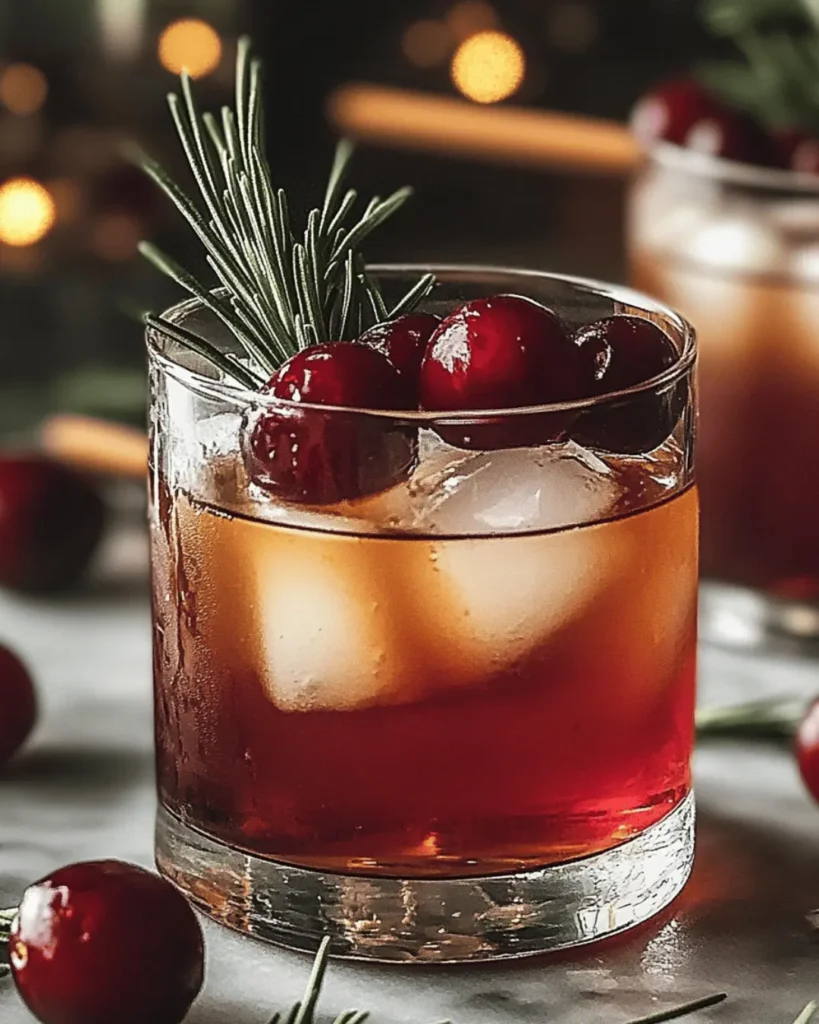 SMOKED ROSEMARY CRANBERRY BOURBON OLD FASHIONED