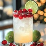 FESTIVE WINTER LIME COLLINS WITH SUGARED CRANBERRIES