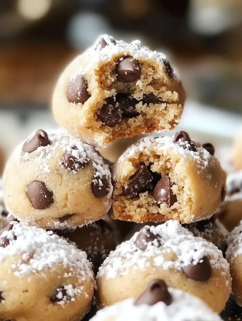 Peanut Butter Chocolate Chip Snowball Cookies