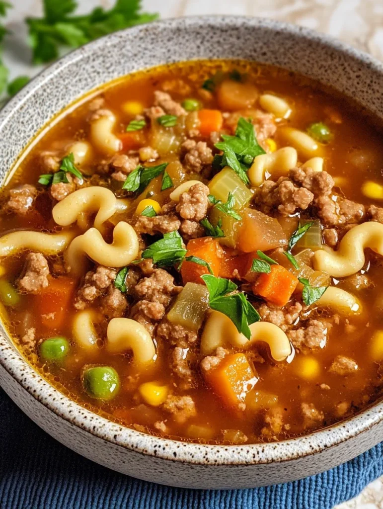 Hamburger Noodle Soup