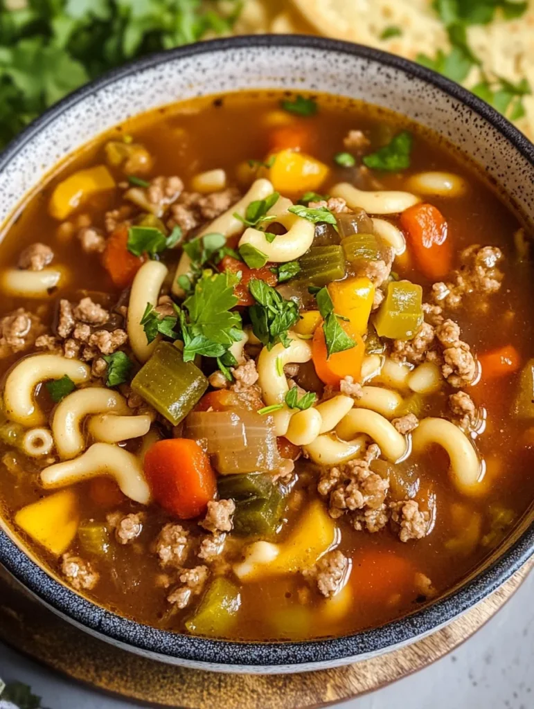 Hamburger Noodle Soup