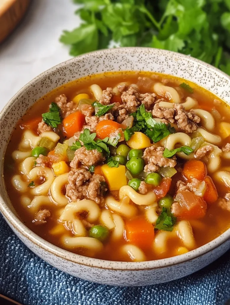 Hamburger Noodle Soup