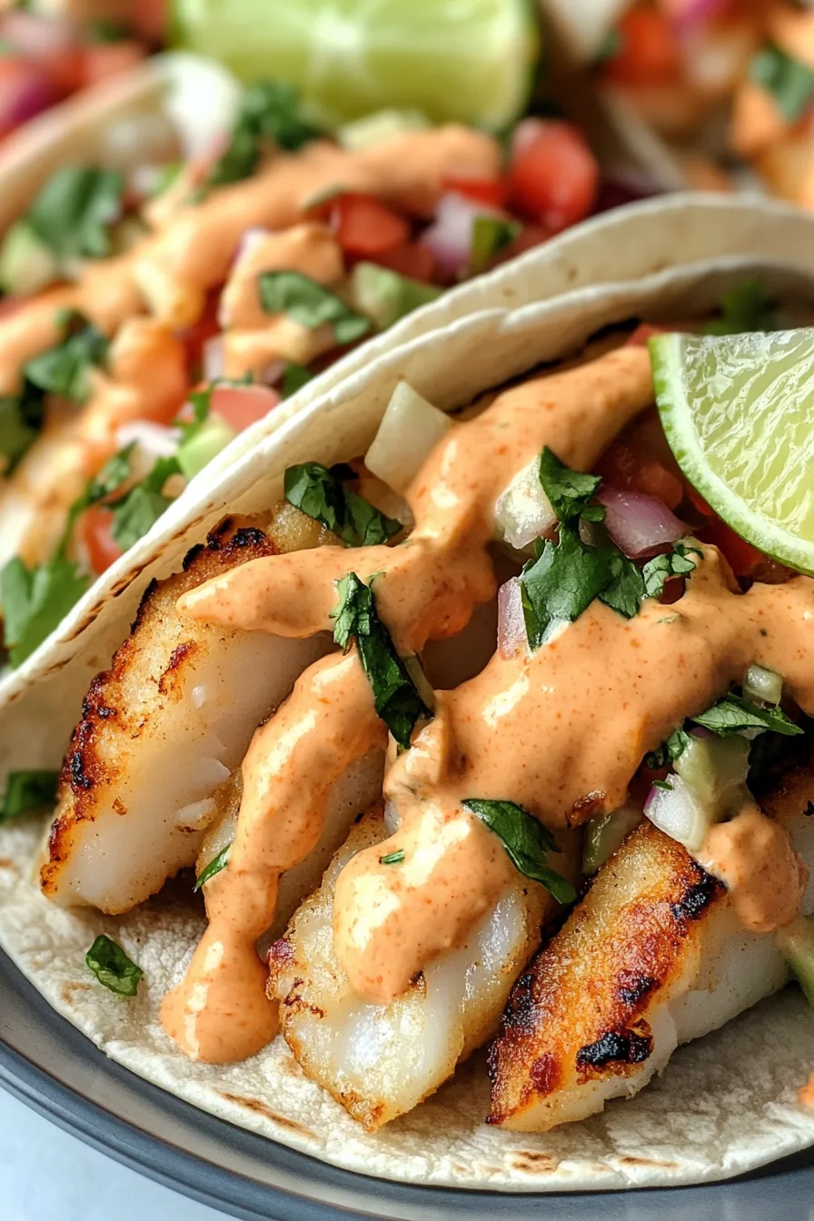 zesty Fish Tacos with Spicy Sriracha Lime Sauce