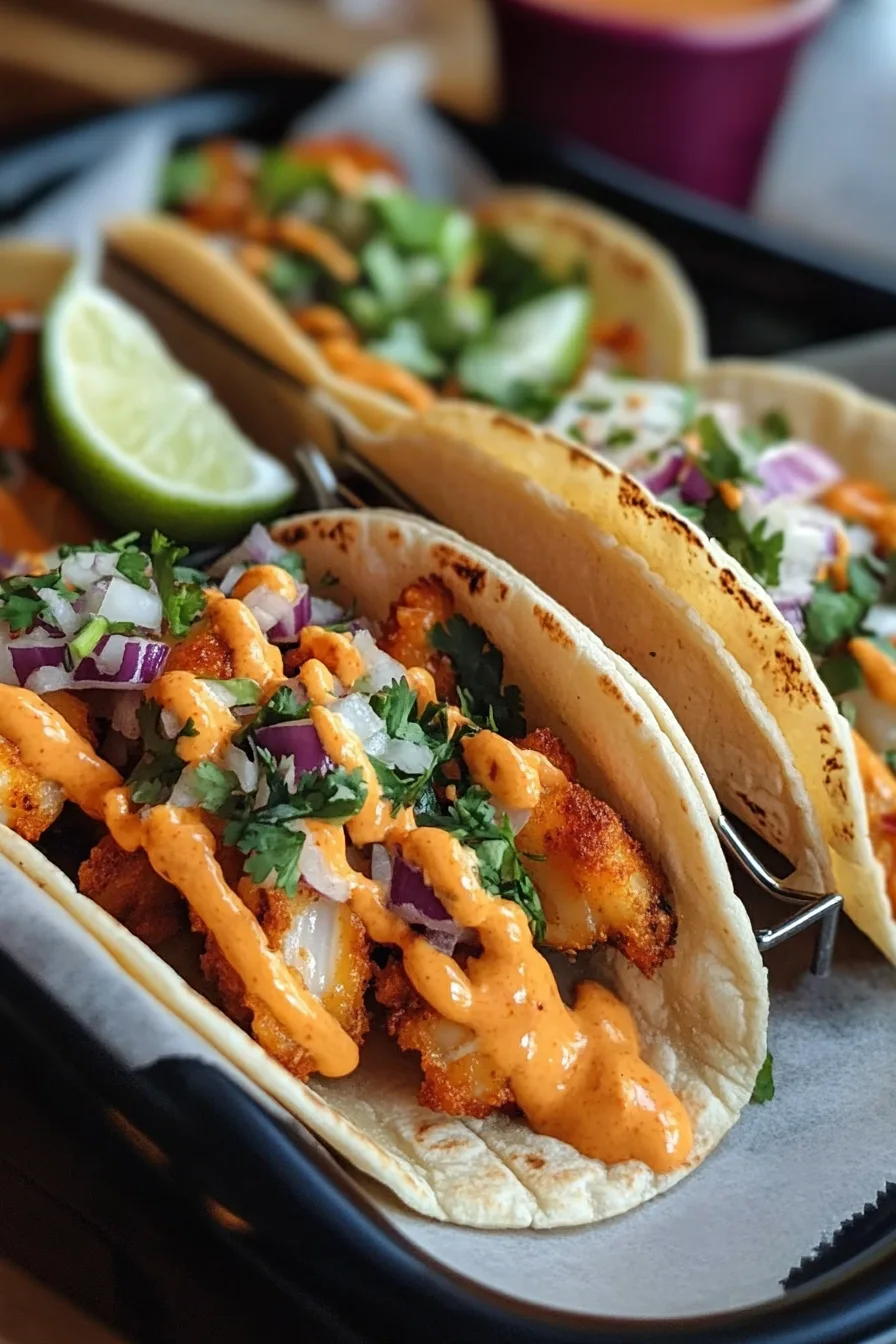 zesty Fish Tacos with Spicy Sriracha Lime Sauce